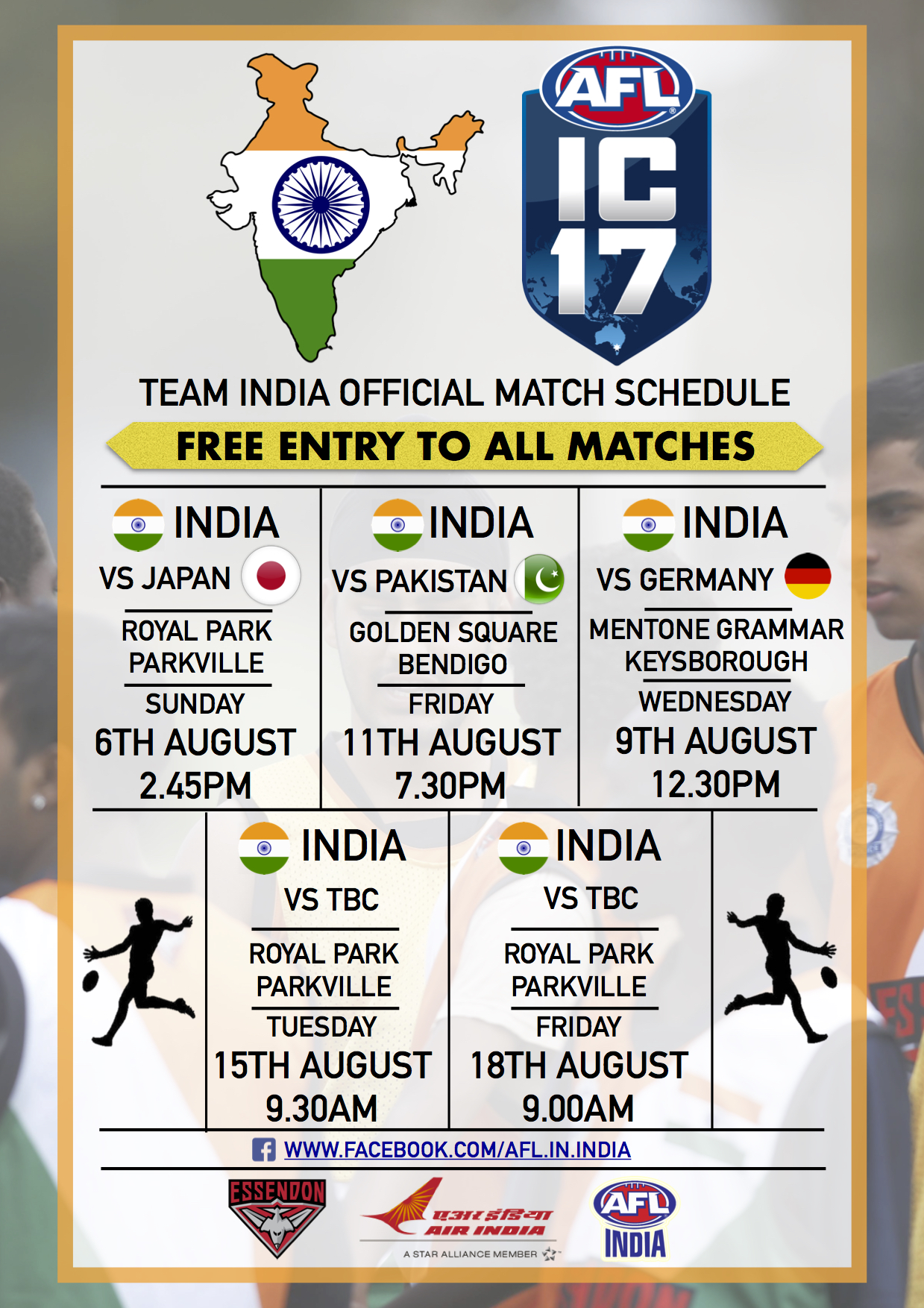 AFL India Complete Schedule